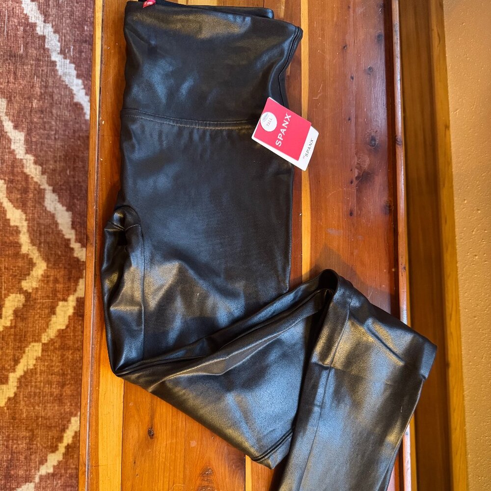 Spanx pleather looking legging- size L-TALL